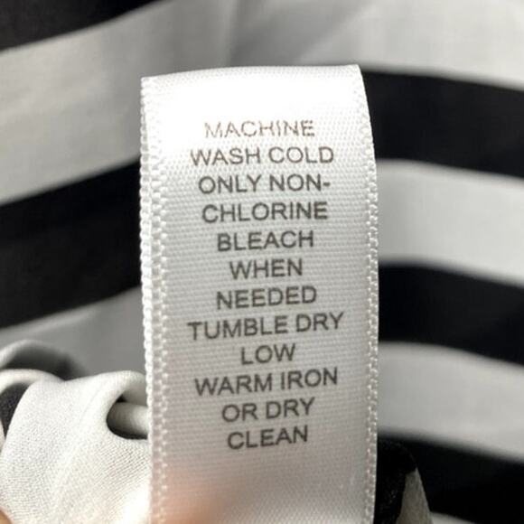 Banana Republic Black & White Striped Button Down Shirt - Picture 12 of 14